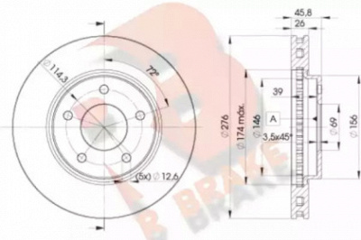 R BRAKE 78rbd25923 -  Тормозной диск